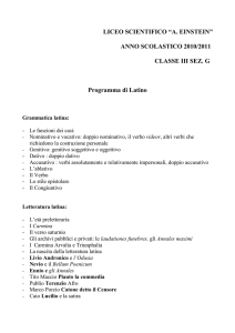 Programma didattico di Latino A - Liceo Scientifico Statale Einstein