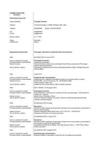 CURRICULUM VITAE Europass Informazioni personali Cognome