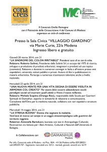 Conferenze in circoscrizione Marie Curie