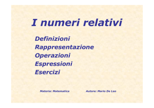 I numeri relativi