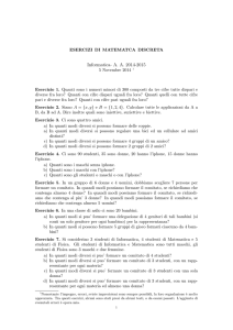 Esercizi 5 Novembre 2014 - Dipartimento di Matematica