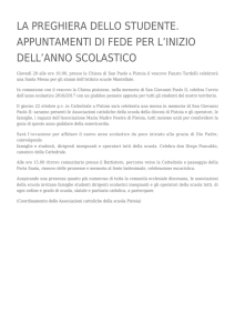 la preghiera dello studente. appuntamenti di fede