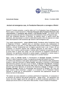 Anziani ed emergenza casa, le Fondazioni Bancarie a convegno a