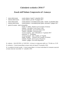 Calendario scolastico 2016 2017 - Istituto Comprensivo di Lomazzo