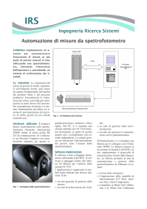 Automazione di misure da spettrofotometro Ingegneria Ricerca Sistemi