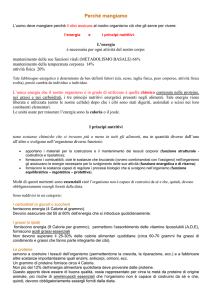 Perch mangiamo: funzioni dei vari principi nutritivi