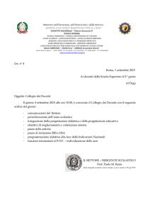 Circ. n° 4 Roma, 1 settembre 2015 Ai docenti della Scuola