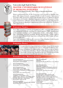 MASTER UNIVERSITARIO DI II LIVELLO IN MEDICINA
