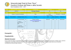 psicologia dinamica - Università Kore di ENNA