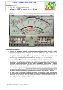 Uso del tester analogico per la misura di d.d.p. e