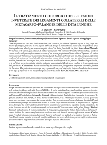 il trattamento chirurgico delle lesioni inveterate dei legamenti