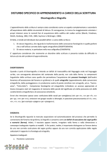 disturbo specifico di apprendimento a carico della scrittura