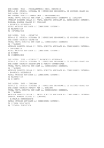 INDIRIZZO: TD14 - PROGRAMMATORI PROG. MERCURIO TITOLO