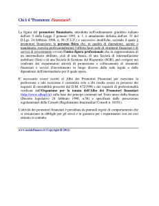 Chi è il "Promotore Finanziario".