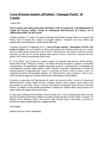 Corso di buone maniere all`Istituto "Giuseppe Parini" di Catania