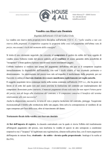 Vendita con Riservato Dominio
