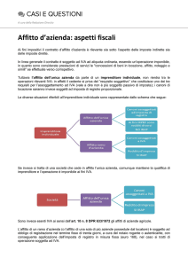 Affitto d`azienda: aspetti fiscali