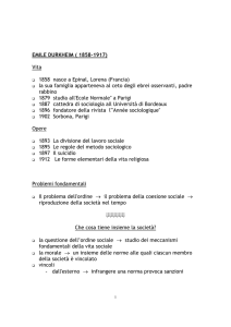 Emile Durkheim a.a. 08-09 - Dipartimento di Scienze Umane per