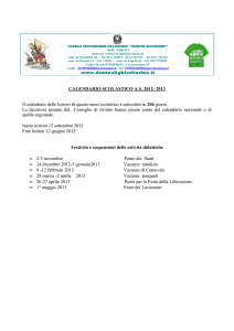 calendario scolastico a - Scuola Media Dante Alighieri Torino