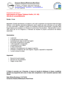 Esercitazioni di lingua Tedesca livello ( A1/ A2) Attività di