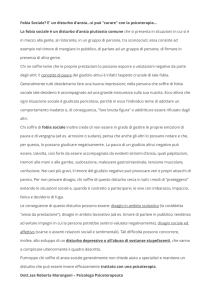 Fobia Sociale? E` un disturbo d`ansia...si può "curare" con la