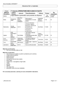 Libri di Testo e Materiale - 1^ Meccanico