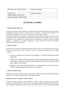piano di lavoro