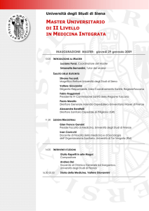 MASTER UNIVERSITARIO DI II LIVELLO IN MEDICINA INTEGRATA