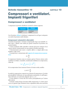 Compressori e ventilatori. Impianti frigoriferi