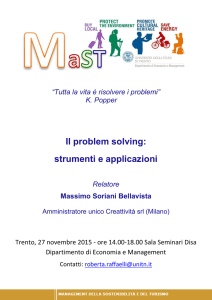 Locandina Il problem solving - Dipartimento di Economia e