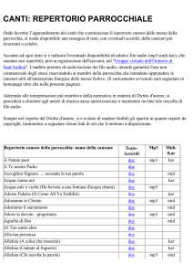 canti: repertorio parrocchiale - Parrocchia S. Andrea