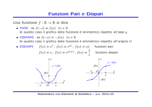 Funzioni Pari e Dispari - Dipartimento di Matematica
