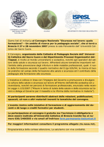 Siamo lieti di invitarLa al Convegno Nazionale “Sicurezza nel lavoro