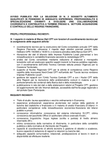N.1 esperto in materia di Banca Dati CPT con funzioni di