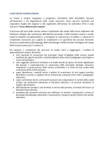 LICEO DELLE SCIENZE UMANE La Scuola è sempre impegnata a