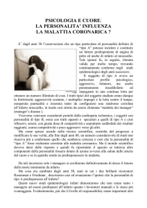 psicologia e cuore: la personalita` influenza la malattia coronarica