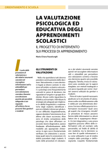 LA VALUTAZIONE PSICOLOGICA ED EDUCATIVA DEGLI