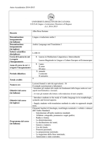 Lingua e traduzione araba I