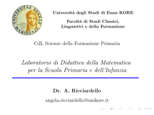 Laboratorio di Didattica della Matematica per la Scuola Primaria e