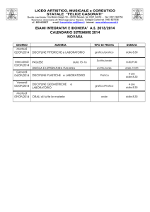 ESAMI INTEGRATIVI E IDONEITA` A.S. 2013/2014 CALENDARIO