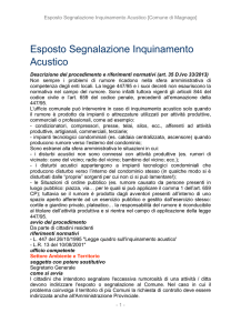 Esposto Segnalazione Inquinamento Acustico