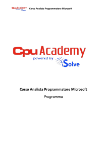 Corso Analista Programmatore Microsoft Programma