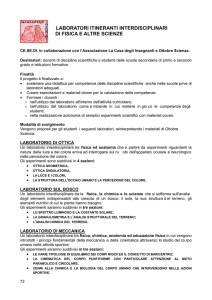 Laboratori itineranti di fisica e altre scienze