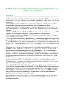 “I Disturbi del Comportamento Alimentare dall`età adolescenziale all