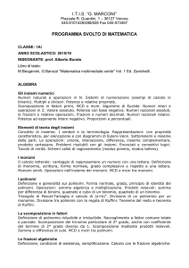 itis “g. marconi” programma svolto di matematica
