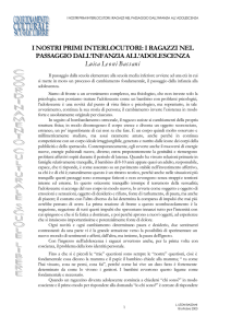 Il passaggio dall`infanzia all`adolescenza