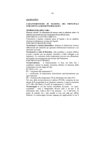 Caratteristiche di massima dei principali strumenti agrometeorologici