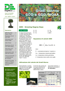 Gradi Giorno GDD e GDD/NOAA