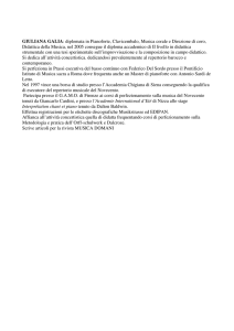 GIULIANA GALIA: diplomata in Pianoforte, Clavicembalo, Musica