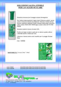 soluzione salina sterile per lavaggio oculare